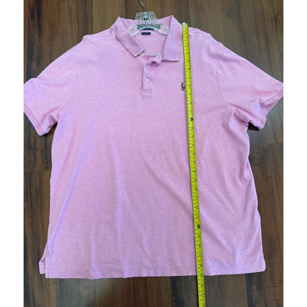 Polo Ralph Lauren Mens XL Classic Fit Pink Heather Short Sleeve Polo Shirt